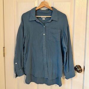 Aritzia Little Moon Sail Shirt Blue XXS